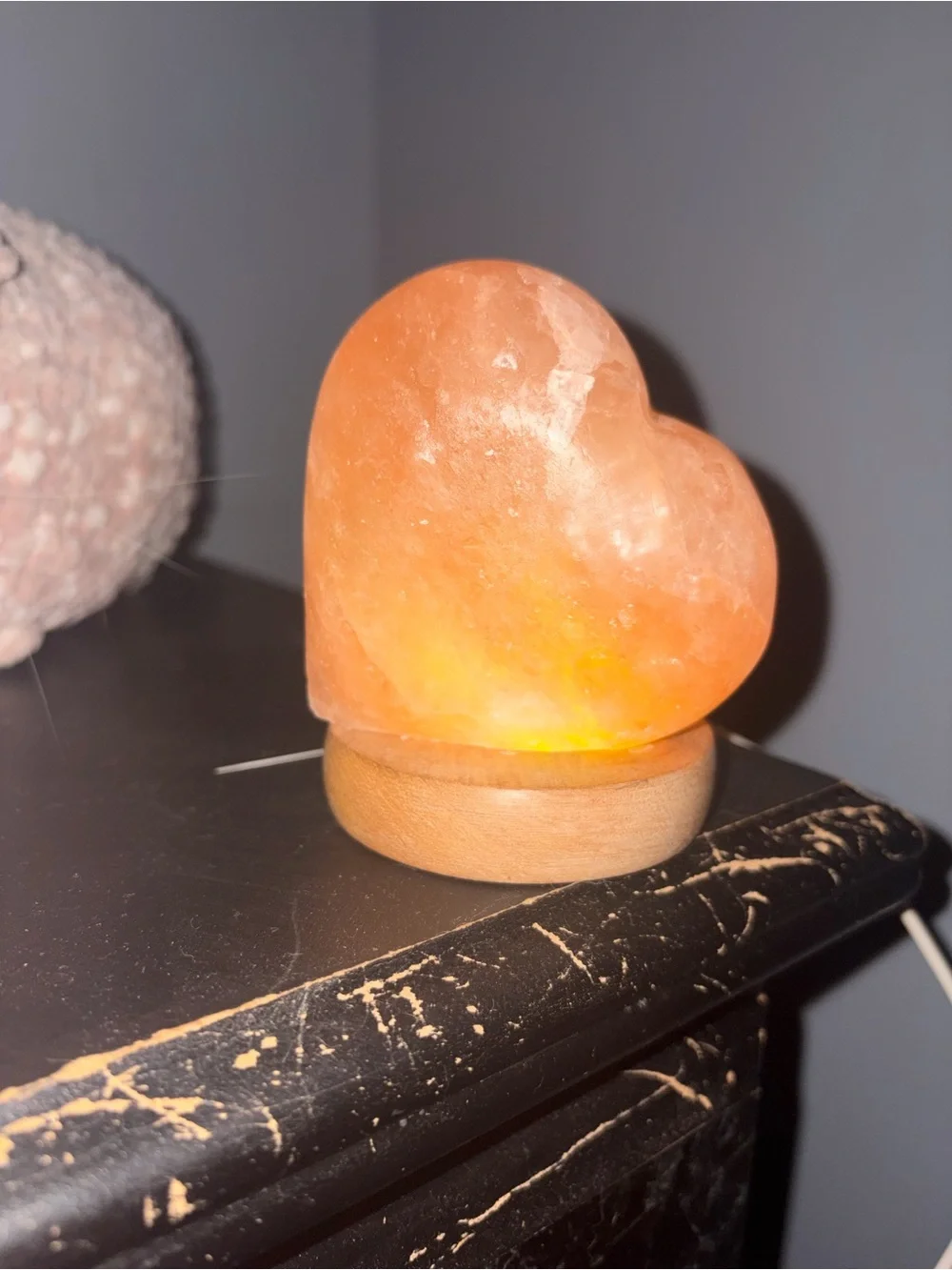 Himalayan Glow USB Heart Salt Lamp - Warm Orange Salt Crystal